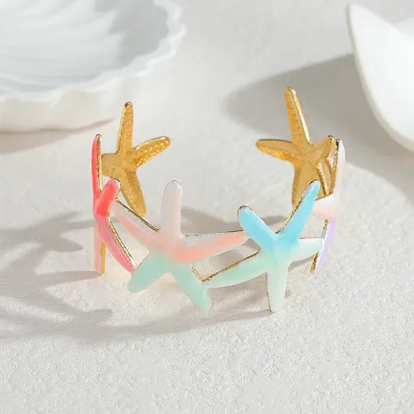 Ocean 304 Stainless Steel Enamel Cuff Bangles for Women