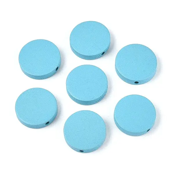 Painted Natural Poplar Wood Beads