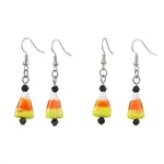 Halloween Candy Corn Handmade Lampwork & Glass Dangle Earrings