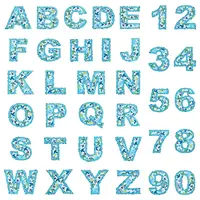 2 Sets 2 Styles Letter & Number Cloth Embroidery Sew on Cloth Patches