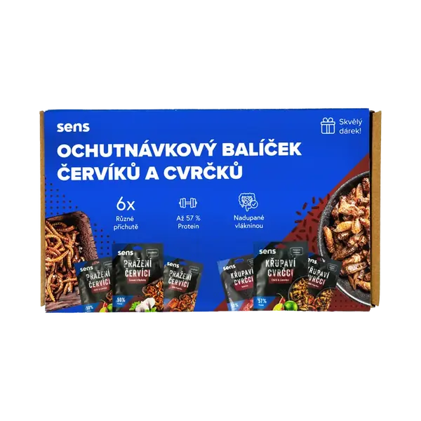 SENS Ochutnávkový balíček cvrčků & červíků 6ks