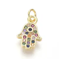 Brass Micro Pave Cubic Zirconia Charms