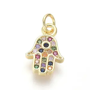 Brass Micro Pave Cubic Zirconia Charms