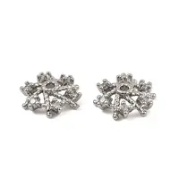 Brass Micro Pave Clear Cubic Zirconia Bead Caps