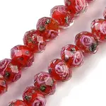 Handmade Gold Sand Lampwork Beads Strands