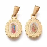 304 Stainless Steel Lady of Guadalupe Pendants