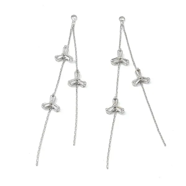 Brass Micro Pave Cubic Zirconia Big Pendants