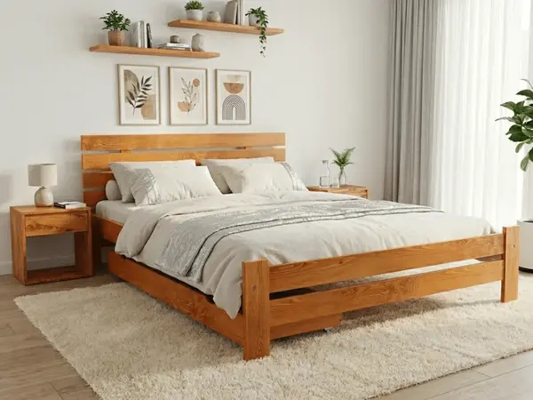 Posteľ PARIS zvýšená 140x200 cm, jelša Rošt: S latkovým roštom, Matrac: Matrac COCO MAXI 20 cm