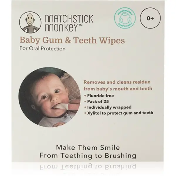 Matchstick Monkey Baby Gum & Teeth Wipes 0 m+ čistiace utierky na zuby, jazyk a ďasná 1 ks