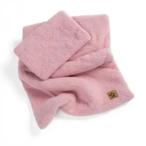 Baby Nellys 2D sada polštářek a peřinka Boucle 35x30cm + 55x75cm - pudrově růžová