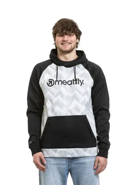 Meatfly pánská technická mikina Gravel White Mountains | Černá | Velikost S