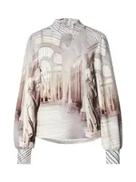 monari Blúzka  brokátová / sivá / čierna / biela