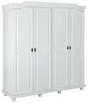 Čtyřdveřová šatní skříň z masivu zorina - bílá