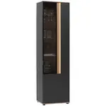 Dieter Knoll VITRÍNA, antracitová, barvy dubu, 60,6/213,1/42 cm