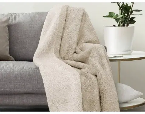 Deka Sherpa 150x200 cm, krémovo-béžová