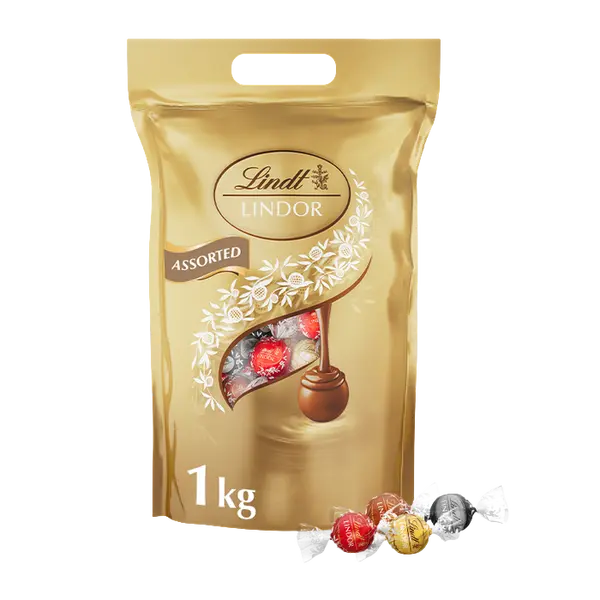 LINDT Lindor čokoládové pralinky směs zlatý mix 1000 g