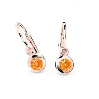 Cutie Jewellery Překrásné dětské náušnice z růžového zlata C1537-10-X-4 oranžová