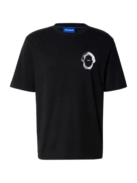 HUGO Tričko 'Nofishix'  čierna / biela
