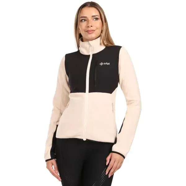 KILPI KAJAANI Dámska flísová mikina, béžová, veľkosť