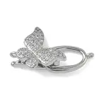 Butterfly Brass Micro Pave Clear Cubic Zirconia Fold Over Clasps