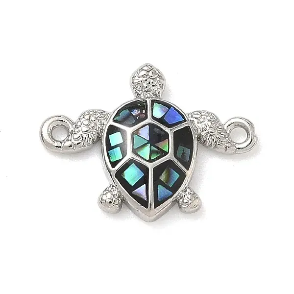 Brass Enamel Turtle Connector Charms