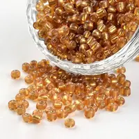 6/0 Round Hole Silver Lined Glass Bugle Beads