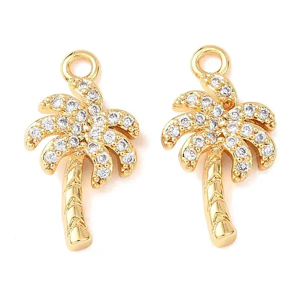 Brass Micro Pave Cubic Zirconia Pendants