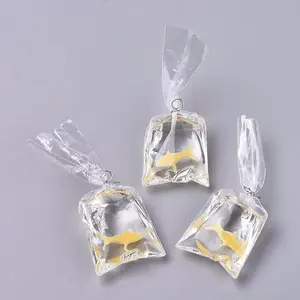 Goldfish Water Bag Resin Pendants