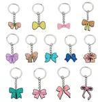 13Pcs 13 Styles PVC Plastic Bowknot Keychains