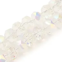 Transparent Electroplate Glass Beads Strands