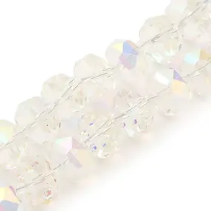 Transparent Electroplate Glass Beads Strands