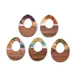 Opaque Resin & Walnut Wood Pendants