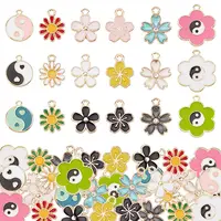 72Pcs 18 Style Alloy Enamel Charms