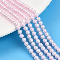Baking Painted Pearlized Glass Pearl Bead Strands