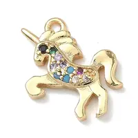 Brass Micro Pave Cubic Zirconia Pendants