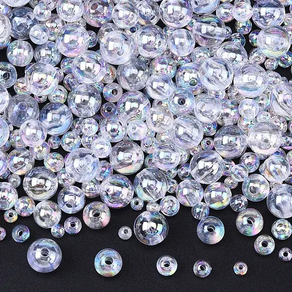 500Pcs 5 Styles Transparent Acrylic Beads