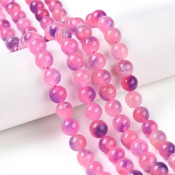 Dyed Natural White Jade Beads Strands