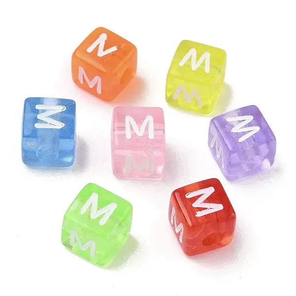 Spray Painted Transparent Acrylic Beads