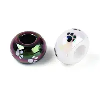 UV Plating Printed Opaque Acrylic European Beads