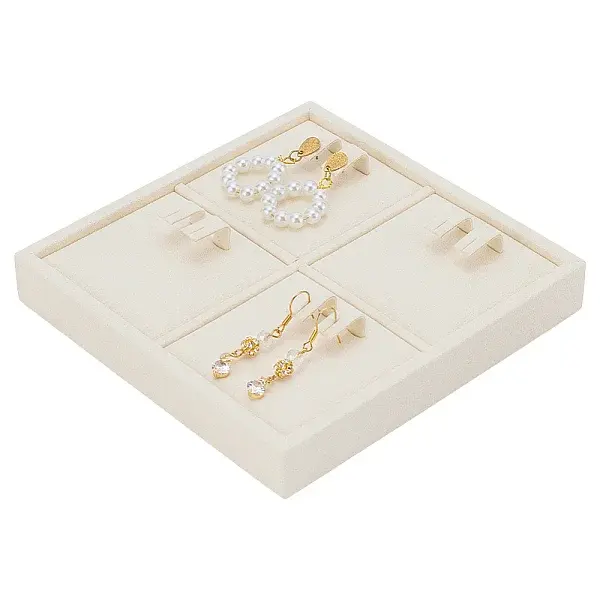 4-Slot Microfiber Earring Organizer Display Stands