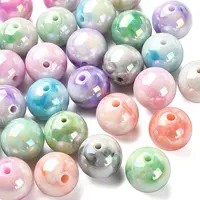 30Pcs Gradient Color Opaque Resin Beads