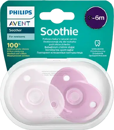 PHILIPS AVENT Cumlík Soothie 0-6m dievča 2 ks