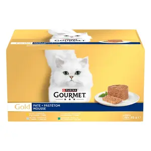 Gourmet Gold Mousse zmes na paštétu - kuracie, morčacie, tuniakové, králičie 48 x 85 g