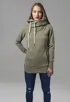 Women's long olive logo with hood