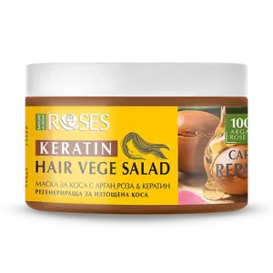 Regeneračná maska na vlasy VEGE SALAD a argánom, ružou a keratínom 350 ml - NATURE OF AGIVA