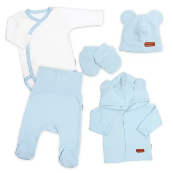 Baby Nellys Bavlněná souprava pro miminko 5D, Made with love, baby blue, vel. 62