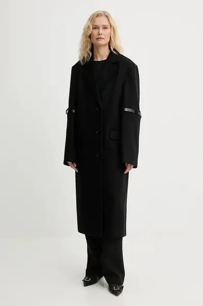 Kabát s příměsí vlny Coperni Logo Belted