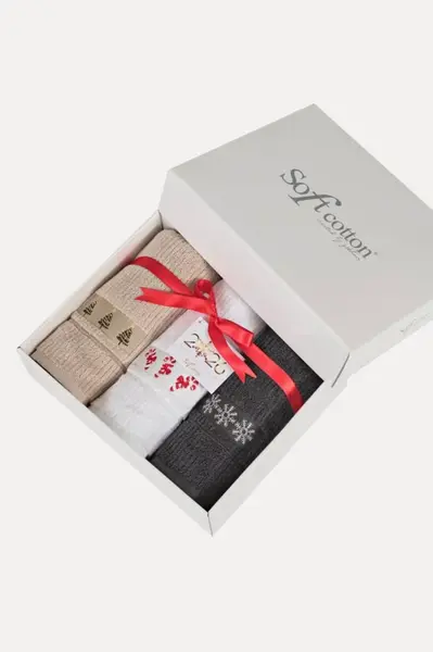 Dárková sada vánočních ručníků MERRY, 3 ks Sada (3ks, 50x100 cm)