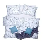 SCANquilt povlečení KLASIK kvítka modrofialová 140 x 200/70 x 90 cm