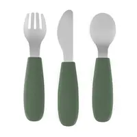 Petite&Mars Take&Match Stainless Steel Cutlery Set príbor Misty Green 12m+ 3 ks